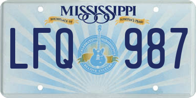 MS license plate LFQ987