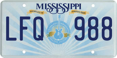 MS license plate LFQ988