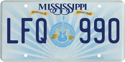 MS license plate LFQ990