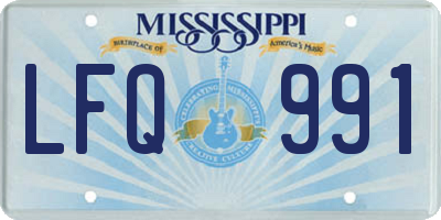 MS license plate LFQ991