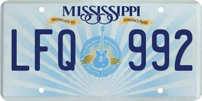 MS license plate LFQ992