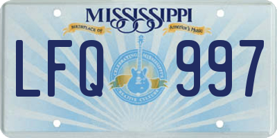 MS license plate LFQ997