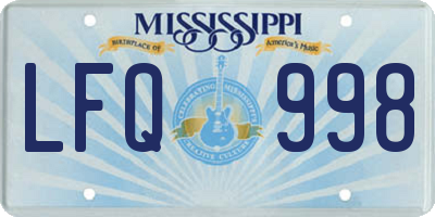 MS license plate LFQ998