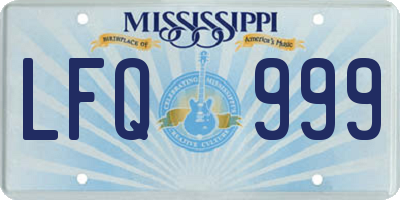 MS license plate LFQ999