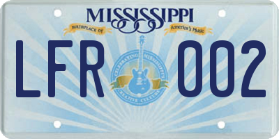 MS license plate LFR002