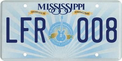 MS license plate LFR008