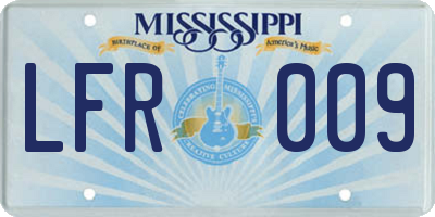 MS license plate LFR009