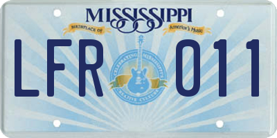 MS license plate LFR011