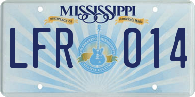 MS license plate LFR014