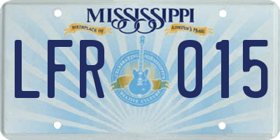 MS license plate LFR015