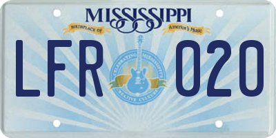 MS license plate LFR020