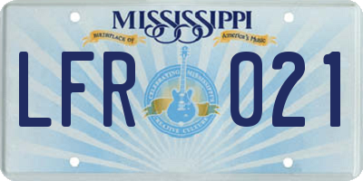 MS license plate LFR021