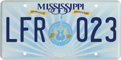 MS license plate LFR023