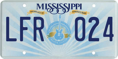 MS license plate LFR024