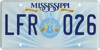 MS license plate LFR026