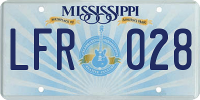 MS license plate LFR028