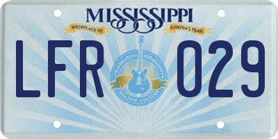 MS license plate LFR029