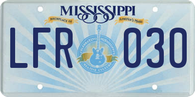 MS license plate LFR030