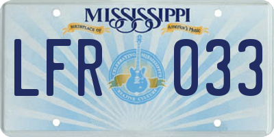 MS license plate LFR033