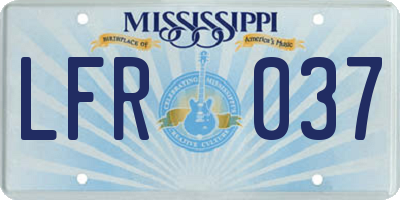 MS license plate LFR037