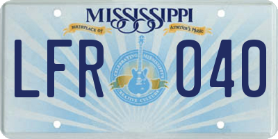 MS license plate LFR040