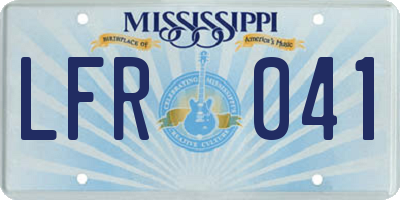 MS license plate LFR041