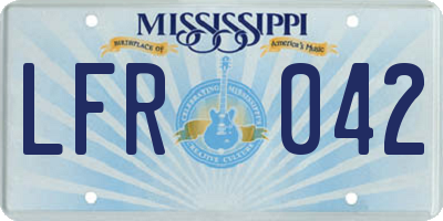 MS license plate LFR042