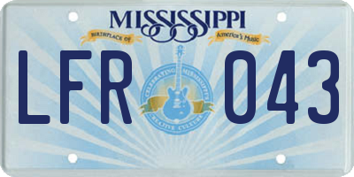 MS license plate LFR043