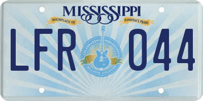 MS license plate LFR044