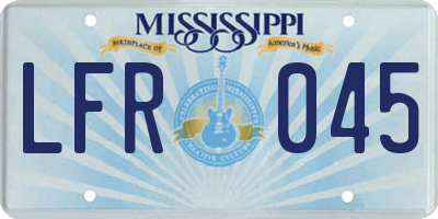 MS license plate LFR045