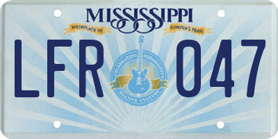 MS license plate LFR047