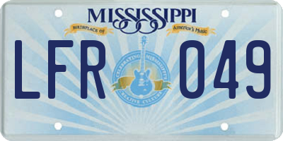 MS license plate LFR049