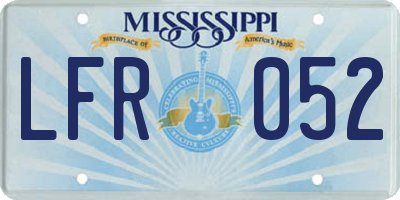 MS license plate LFR052