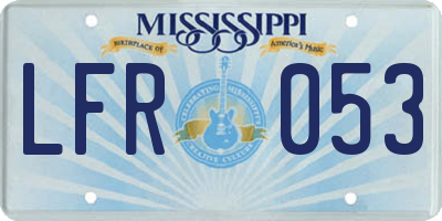 MS license plate LFR053