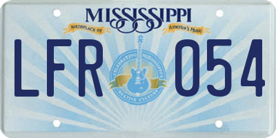 MS license plate LFR054