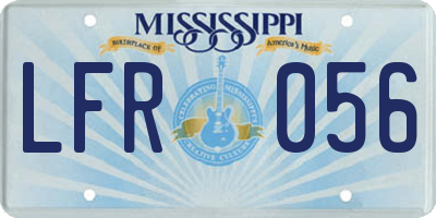 MS license plate LFR056