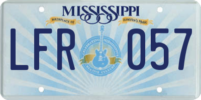 MS license plate LFR057