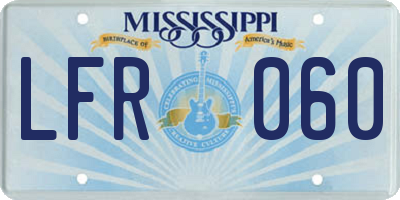 MS license plate LFR060