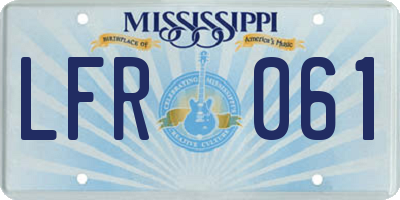 MS license plate LFR061