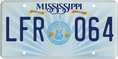 MS license plate LFR064