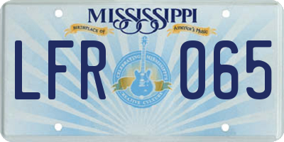 MS license plate LFR065
