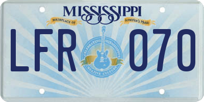 MS license plate LFR070