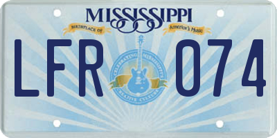 MS license plate LFR074
