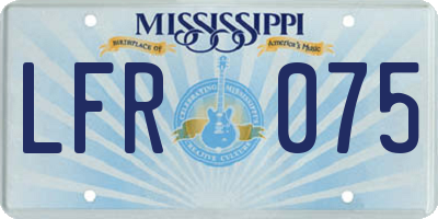 MS license plate LFR075