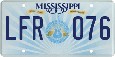 MS license plate LFR076