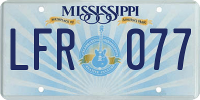 MS license plate LFR077