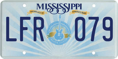 MS license plate LFR079