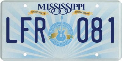 MS license plate LFR081