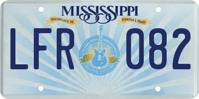 MS license plate LFR082