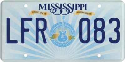 MS license plate LFR083